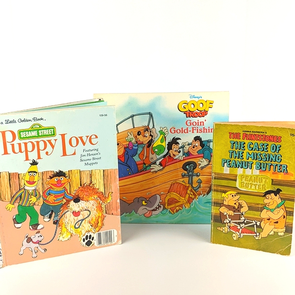 Disney, Sesame Street, & Flintstones Books (3Pack)